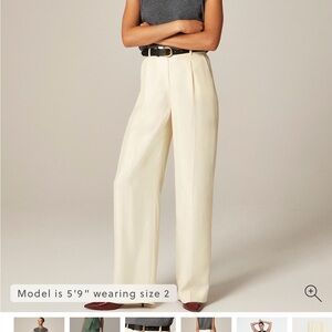J Crew Beige Essential Wide Leg Trousers 8